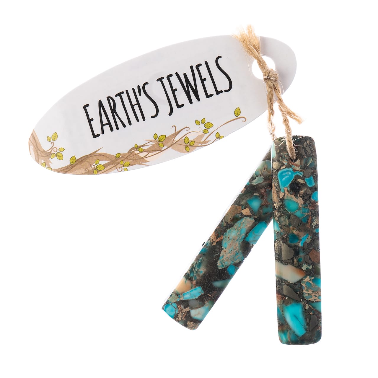 John Bead Earth’s Jewels Synthetic Imperial Jasper Rectangle Pendant Slices, 2ct.